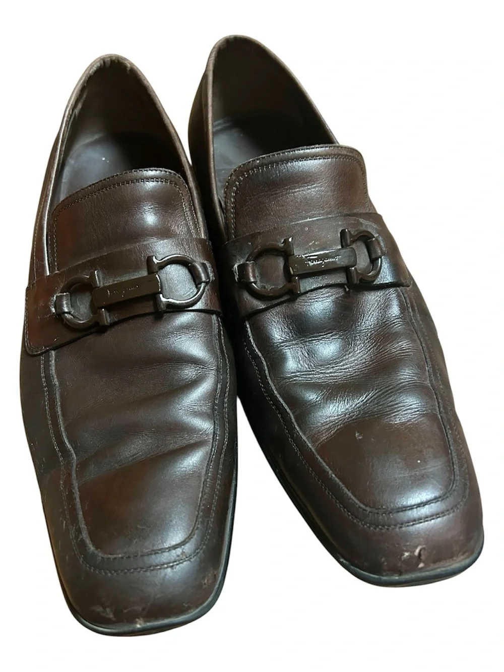 Salvatore Ferragamo Dark Brown Leather Bit Loafers